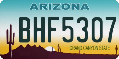 AZ license plate BHF5307