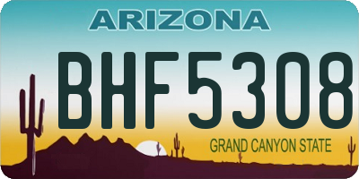 AZ license plate BHF5308