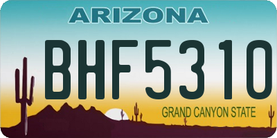 AZ license plate BHF5310