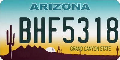 AZ license plate BHF5318