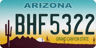 AZ license plate BHF5322