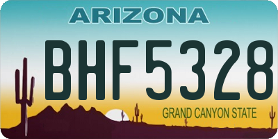 AZ license plate BHF5328
