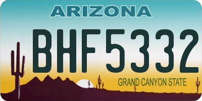 AZ license plate BHF5332