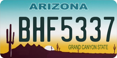 AZ license plate BHF5337