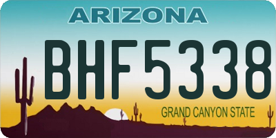AZ license plate BHF5338