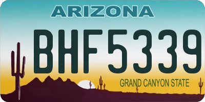 AZ license plate BHF5339