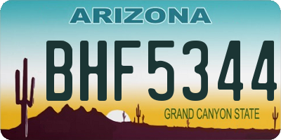 AZ license plate BHF5344