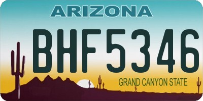 AZ license plate BHF5346