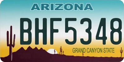 AZ license plate BHF5348