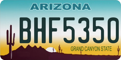 AZ license plate BHF5350