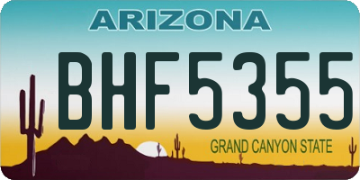AZ license plate BHF5355