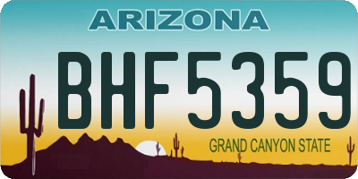 AZ license plate BHF5359