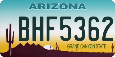 AZ license plate BHF5362