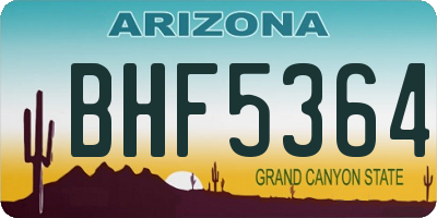 AZ license plate BHF5364