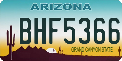 AZ license plate BHF5366