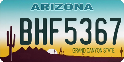 AZ license plate BHF5367