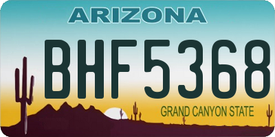AZ license plate BHF5368