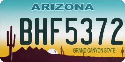 AZ license plate BHF5372