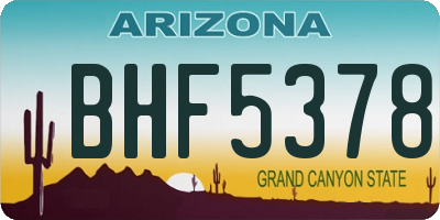 AZ license plate BHF5378