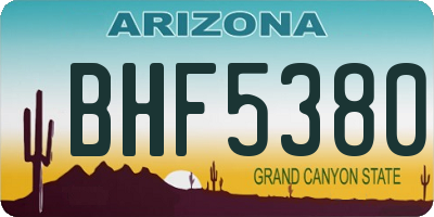 AZ license plate BHF5380