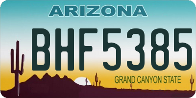 AZ license plate BHF5385