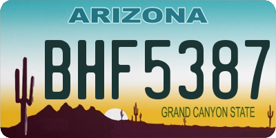 AZ license plate BHF5387