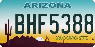 AZ license plate BHF5388