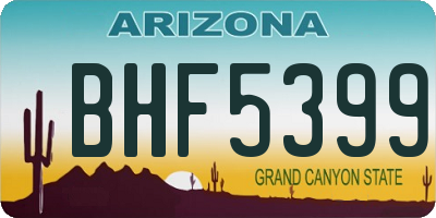 AZ license plate BHF5399