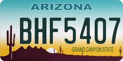 AZ license plate BHF5407