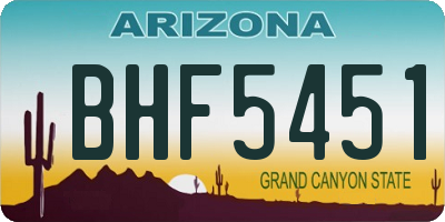 AZ license plate BHF5451