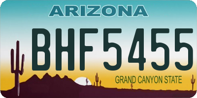 AZ license plate BHF5455