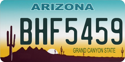 AZ license plate BHF5459