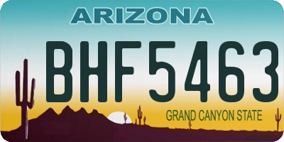 AZ license plate BHF5463