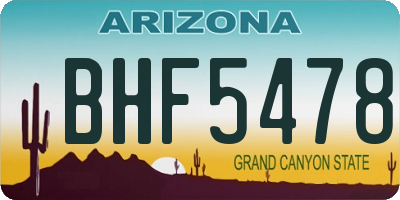 AZ license plate BHF5478