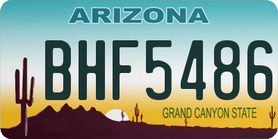 AZ license plate BHF5486