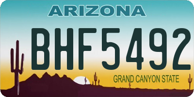 AZ license plate BHF5492