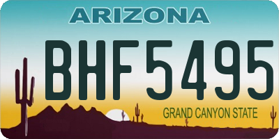 AZ license plate BHF5495