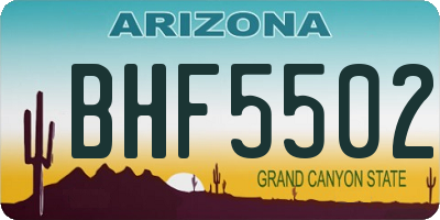 AZ license plate BHF5502