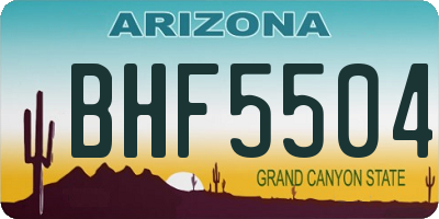 AZ license plate BHF5504