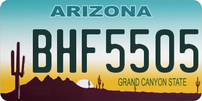 AZ license plate BHF5505