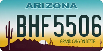 AZ license plate BHF5506