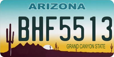 AZ license plate BHF5513