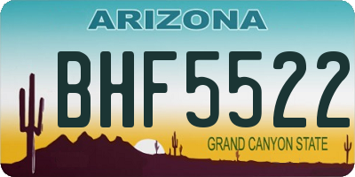 AZ license plate BHF5522