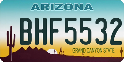 AZ license plate BHF5532