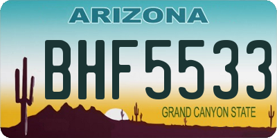 AZ license plate BHF5533