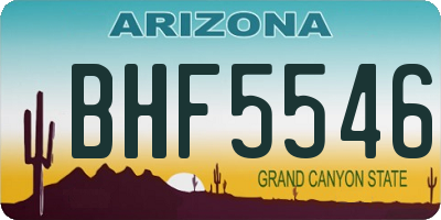 AZ license plate BHF5546