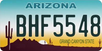 AZ license plate BHF5548