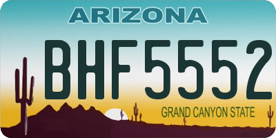 AZ license plate BHF5552