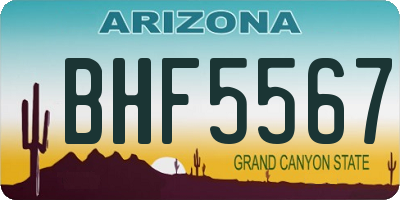 AZ license plate BHF5567