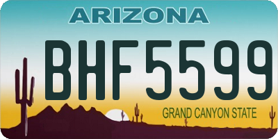 AZ license plate BHF5599